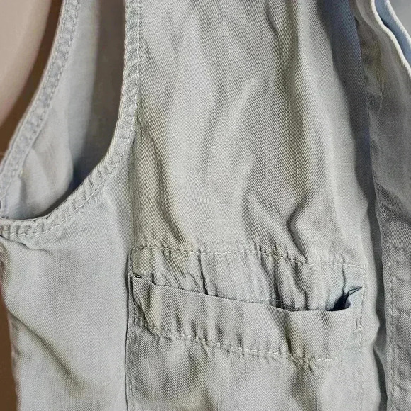 Andrea Jovine Soft Denim Collared Sleeveless Blouse Small - Picture 4 of 6